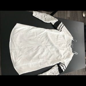 White dress lace sleeves
